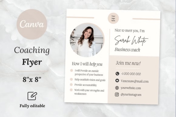 Coaching Flyer Template Canva