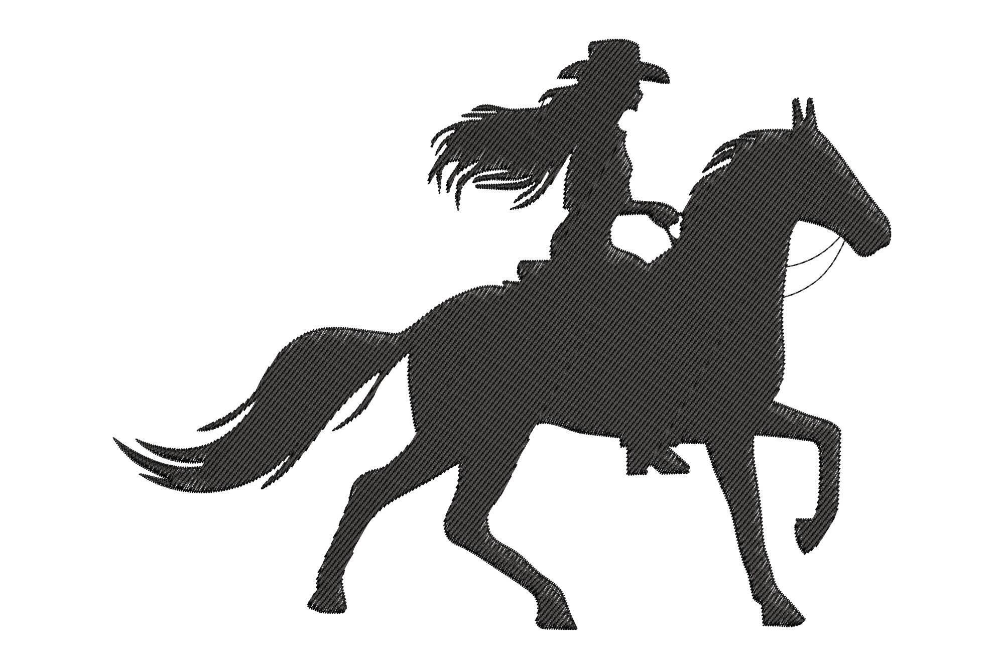 Cowgirl Riding Horse