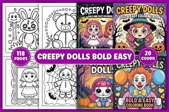 Creepy Dolls Bold & Easy Coloring Pages