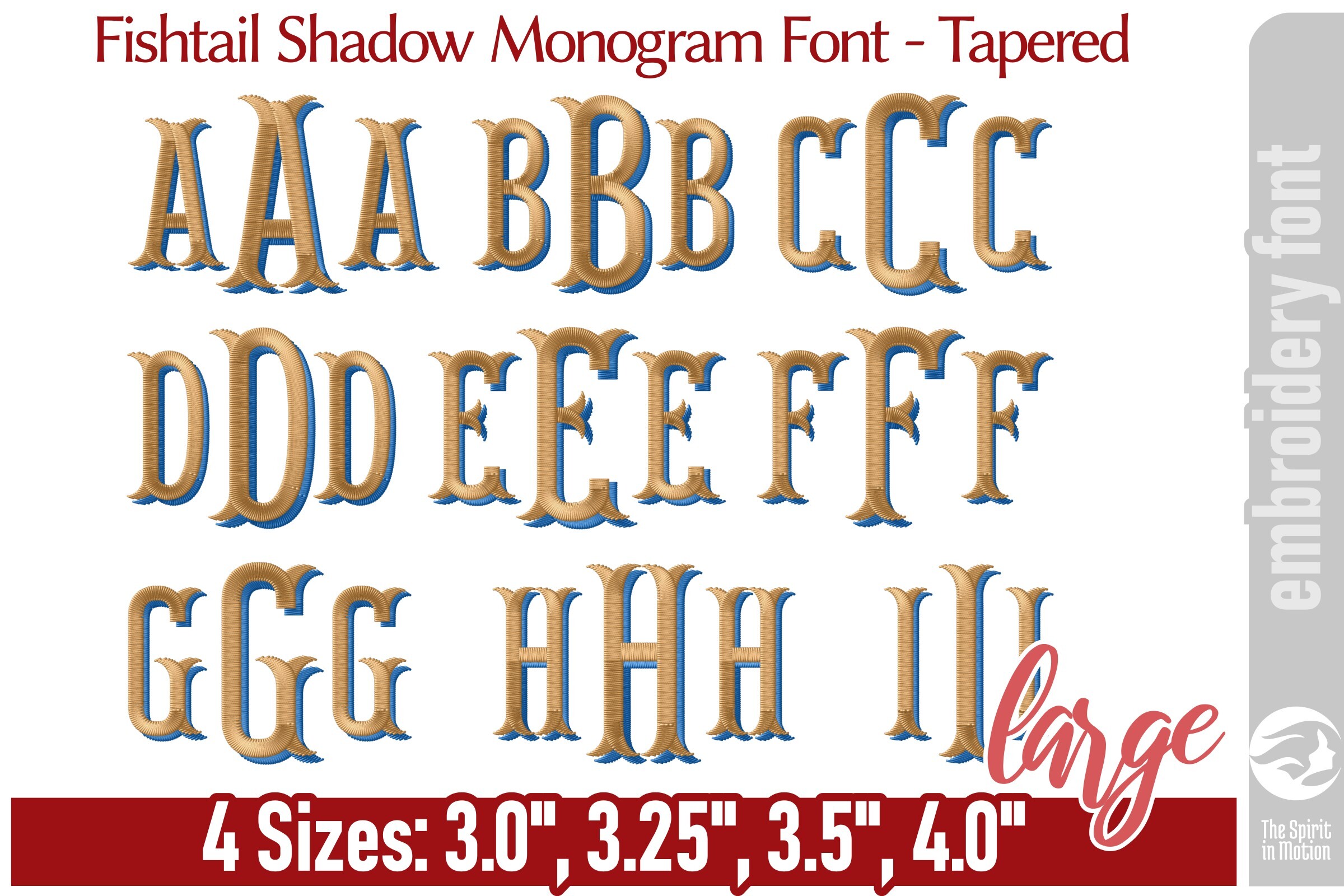 Fishtail Shadow Monogram Font - TL