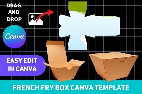 French Fry Box Template Canva