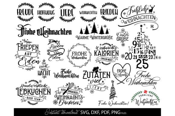 Frohe Weihnachten Plotter File Bundle