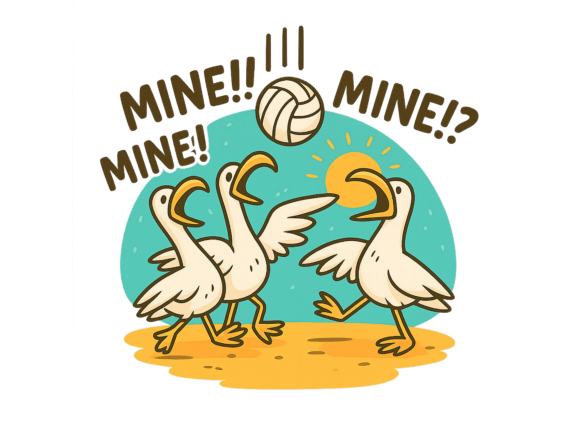 Funny Bird Playing Volleyball PNG