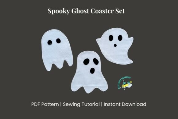 Ghost Halloween Mug Rug Pattern