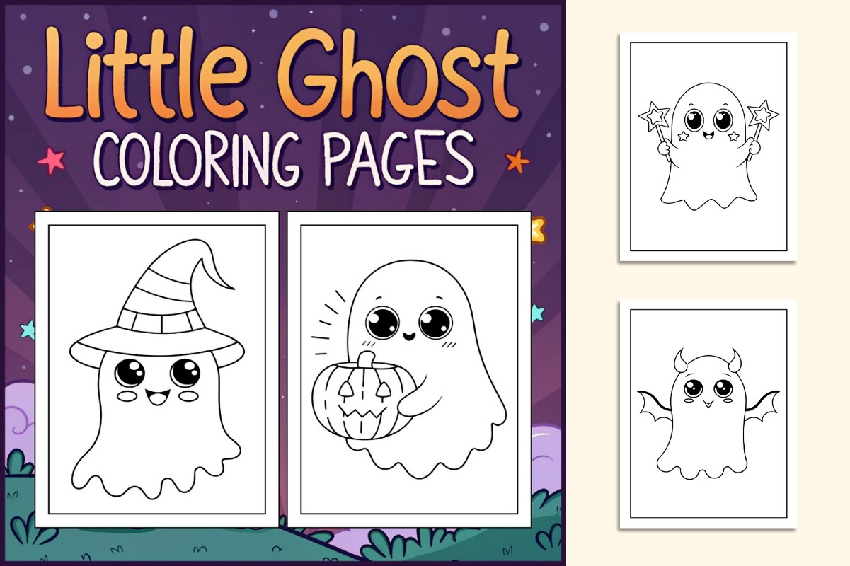 Little Ghost Coloring Pages for Kids