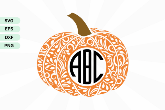 Pumpkin Monogram SVG, PNG Design Graphic Crafts By CraftyCakes