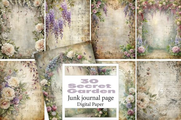 Secret Garden Junk Journal Papers