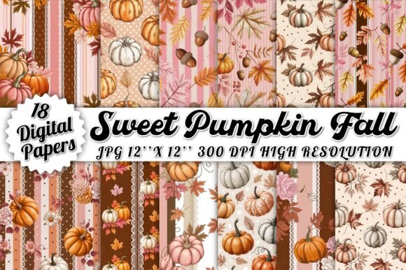 Sweet Pumpkin Fall Digital Paper