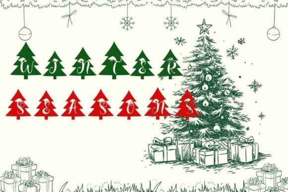 Beautiful Christmas Tree Font - Preview 3