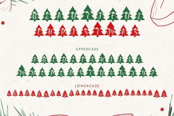 Beautiful Christmas Tree Font - Preview 6