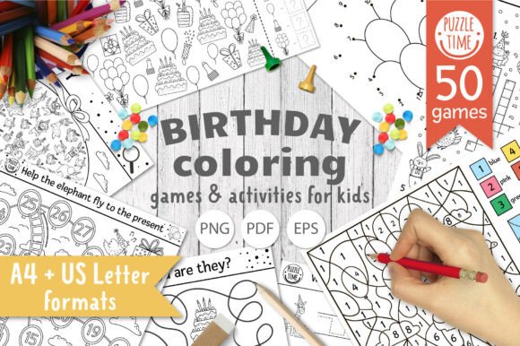 Birthday Coloring Games and Activities