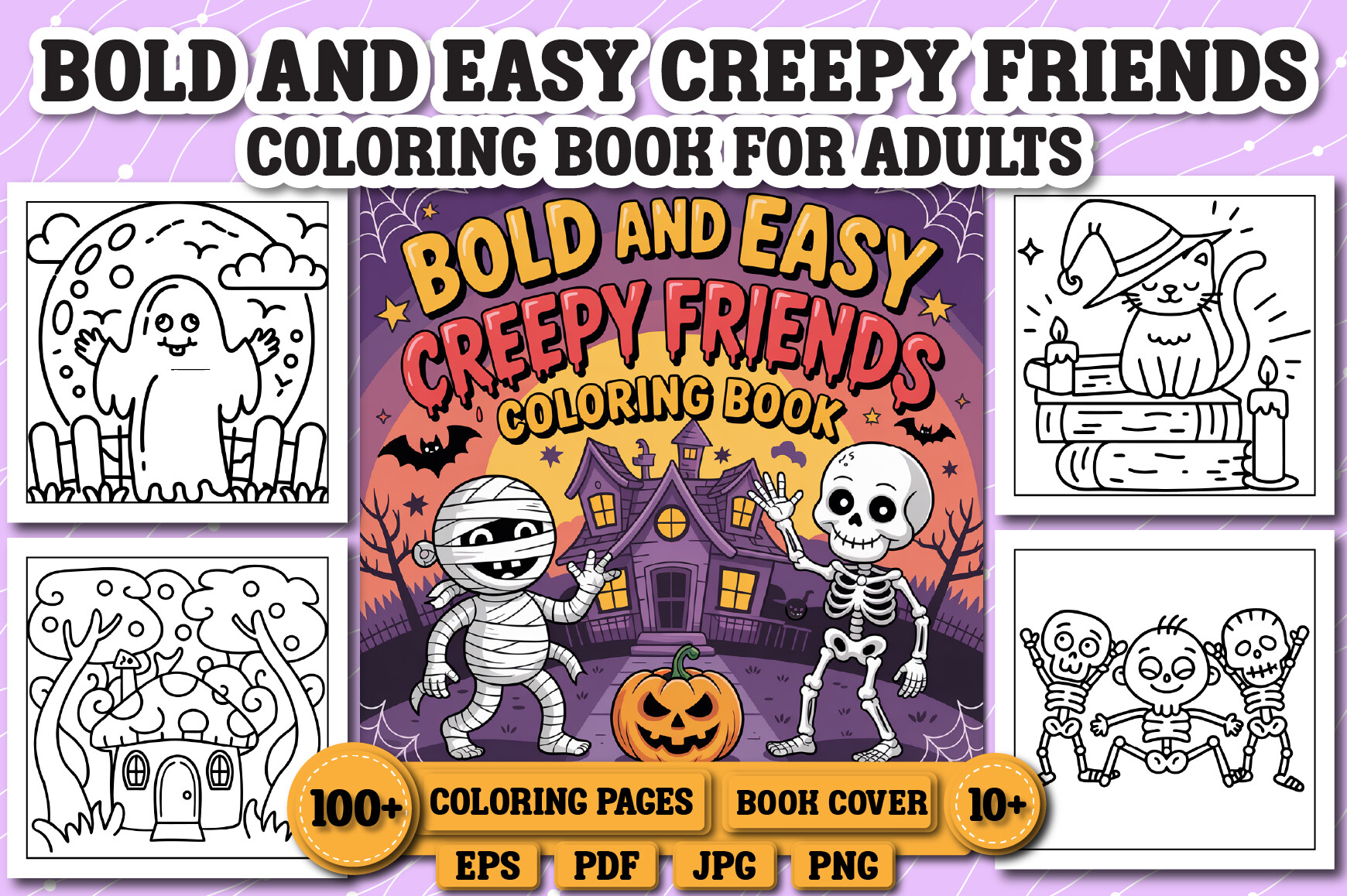 Bold & Easy Creepy Friends Coloring Book