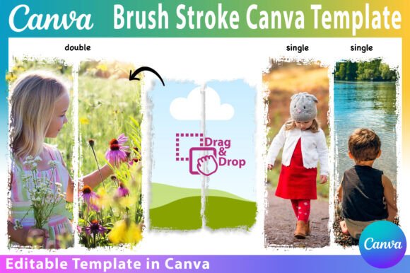 Brush Stroke Canva Frame Template