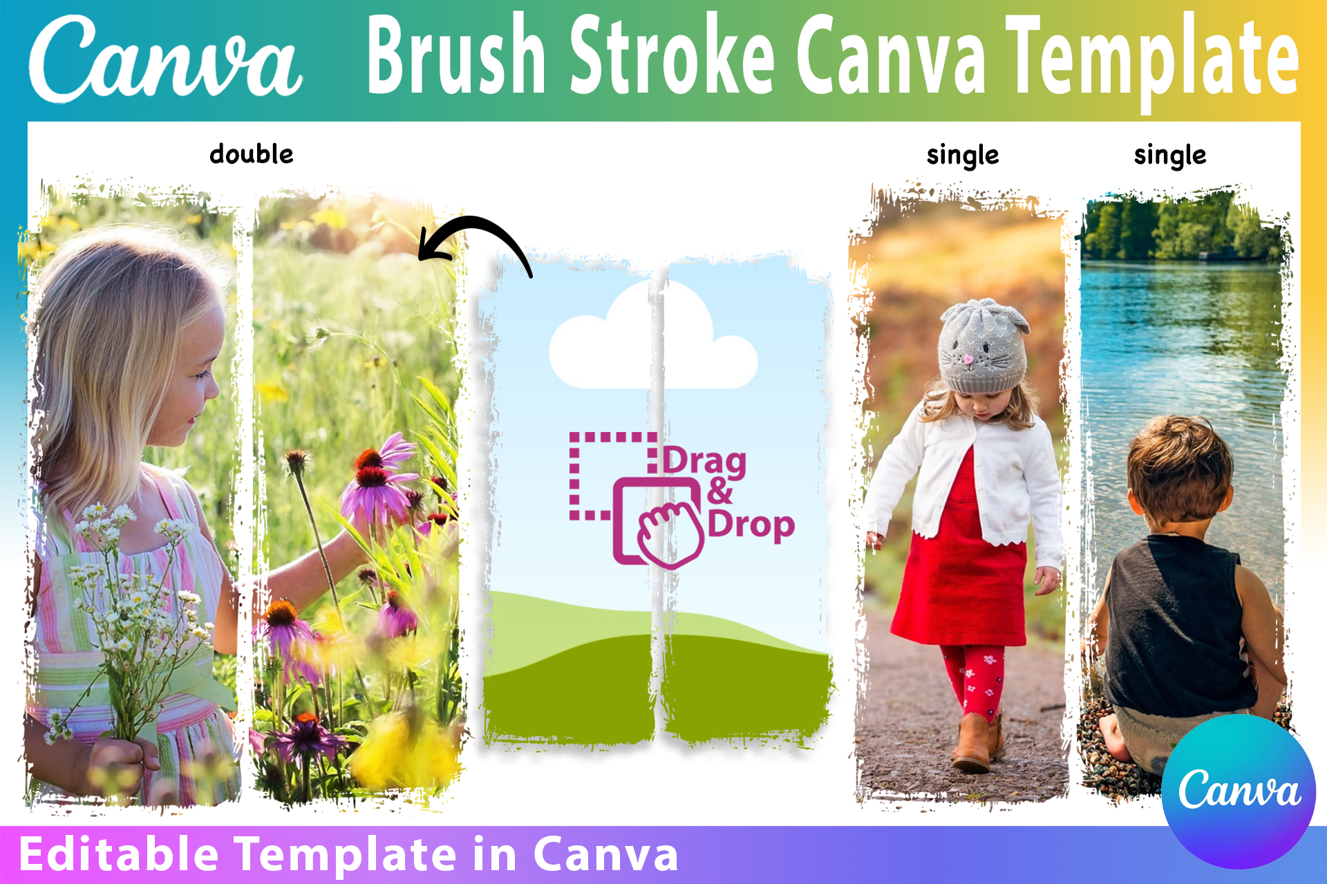 Brush Stroke Canva Frame Template