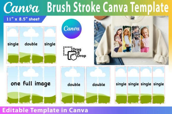 Editable Brush Stroke Canva Frames