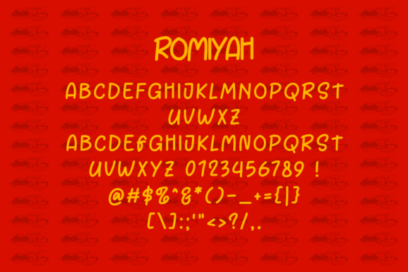 Romiyah Font PNG with transparent background - Preview 1