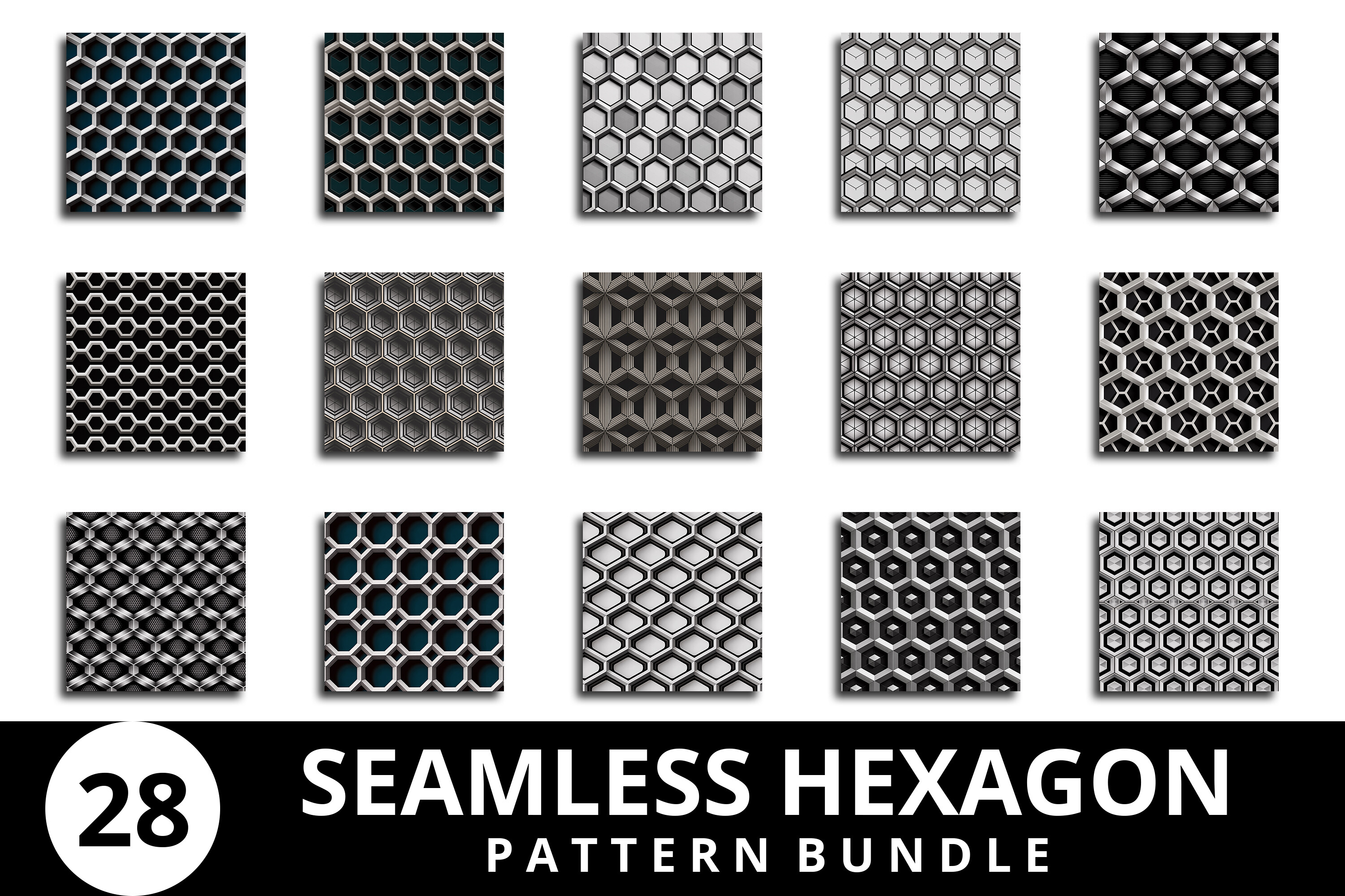 Seamless Hexagon Pattern Bundle