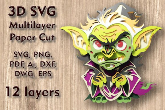 Troll Multilayer 3D SVG Halloween Files