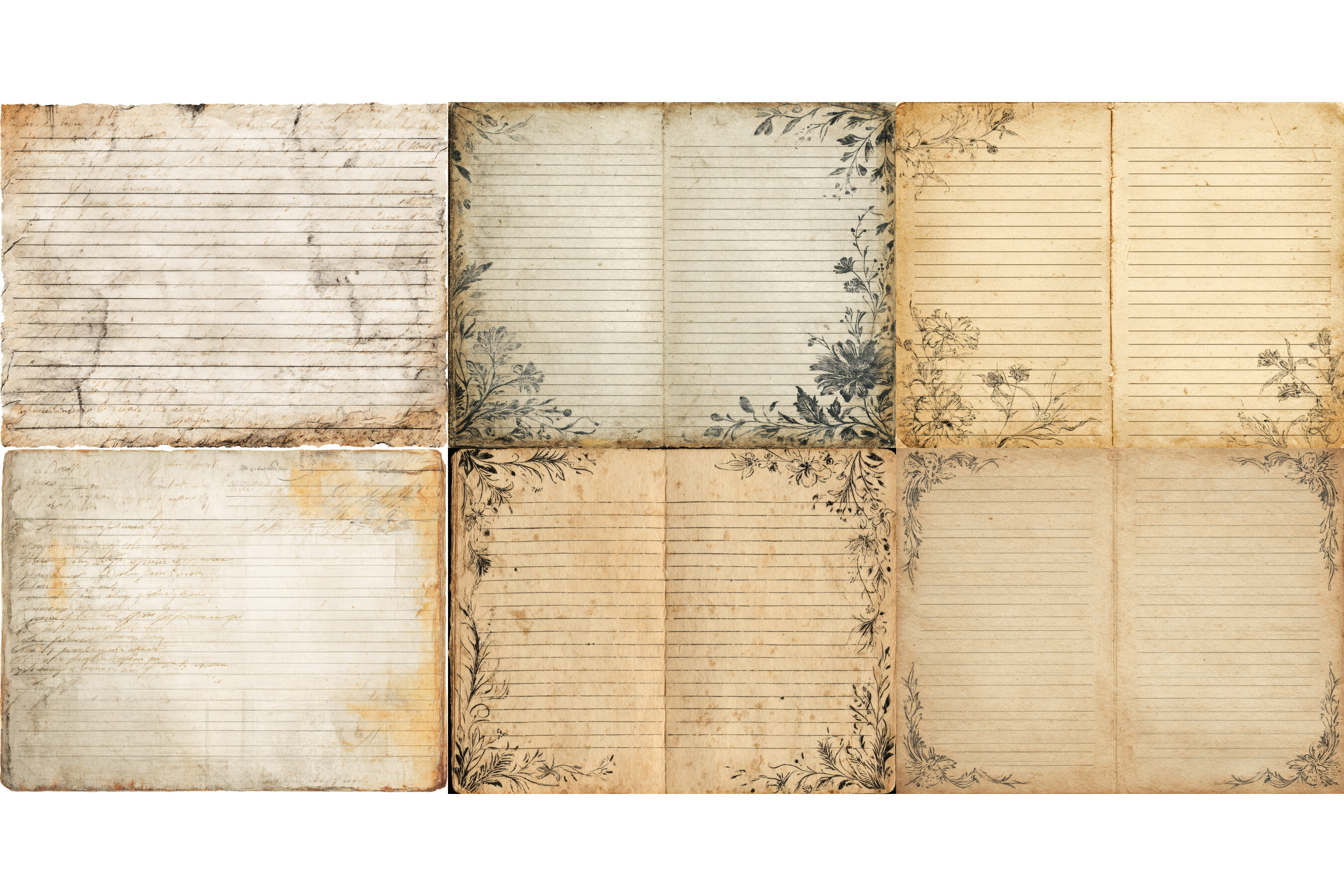 Vintage Lined Junk Journal Pages