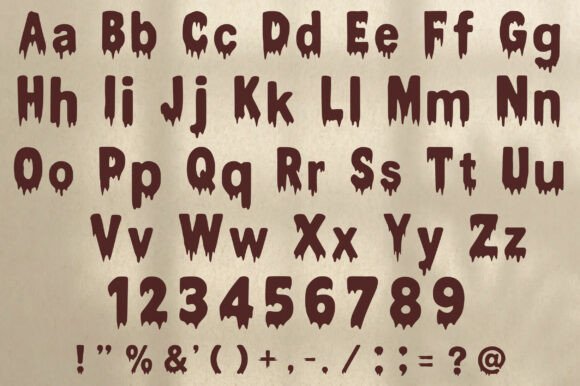 Bloody Drip Font PNG with transparent background - Preview 1