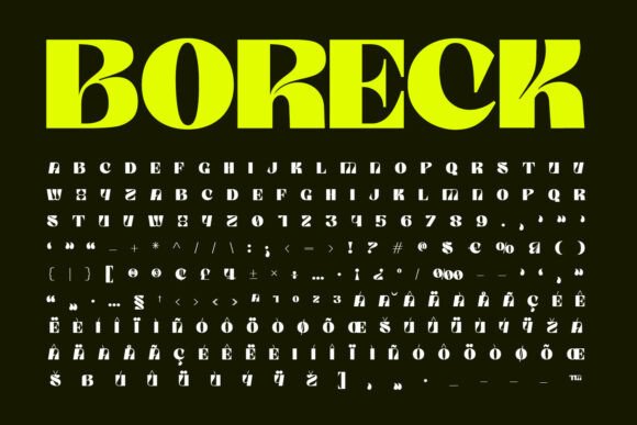 Boreck Display Font PNG with transparent background - Preview 4