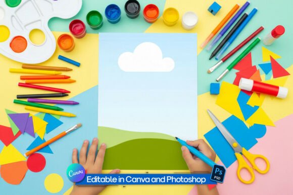 Children’s Activity Coloring Page Mockup