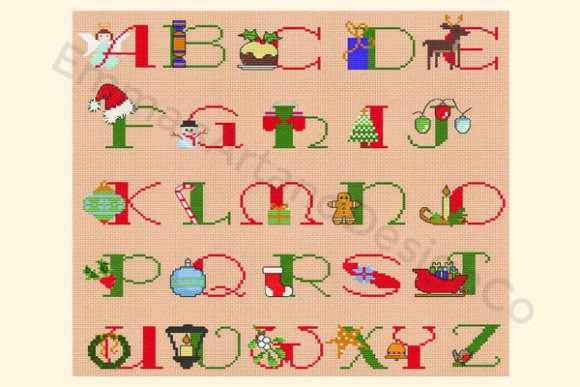Christmas Alphabet Cross Stitch Pattern