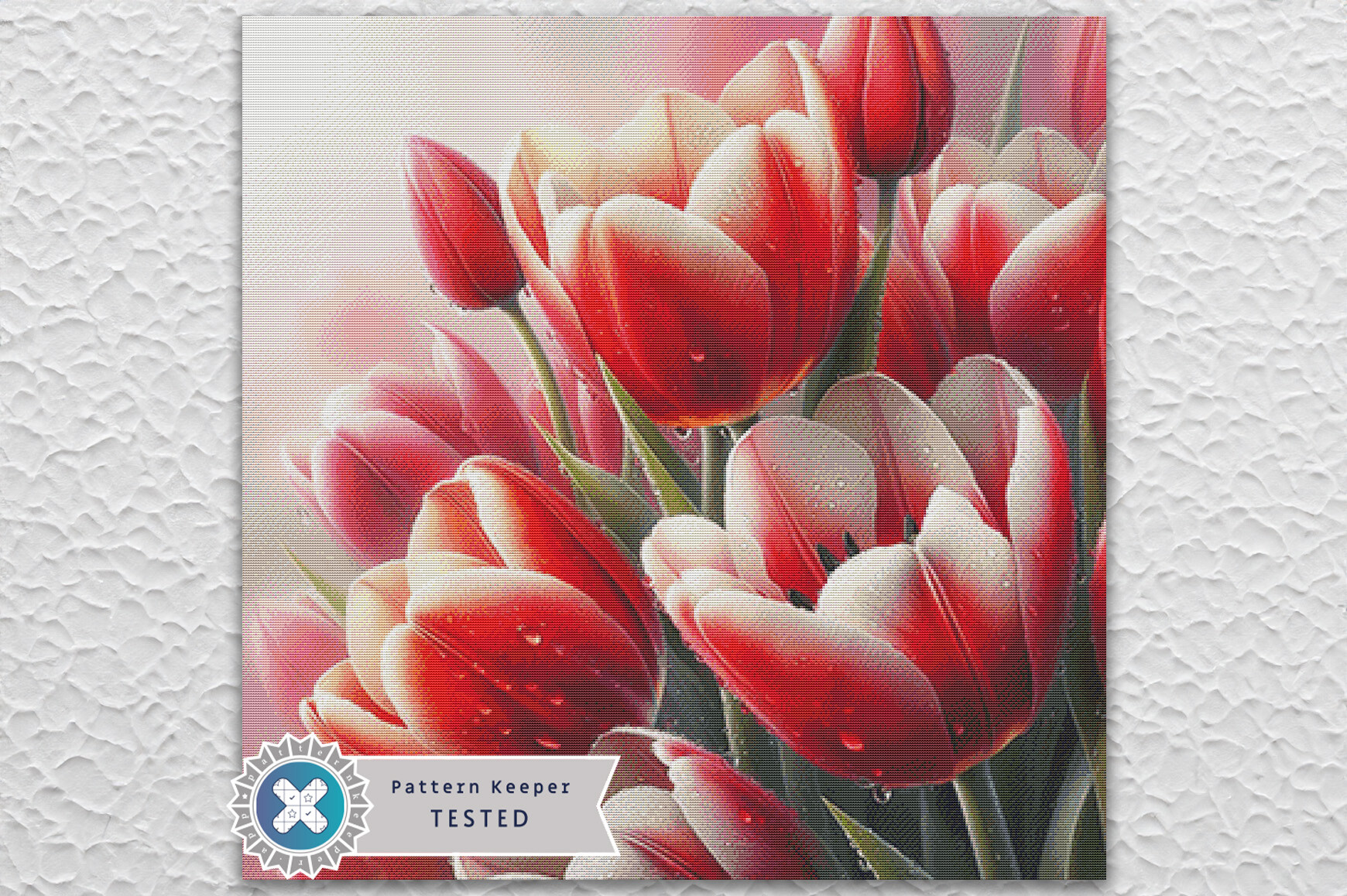 Cross Stitch Pattern PDF Red Tulips
