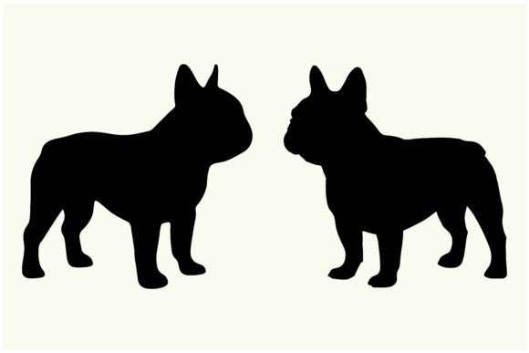 French bulldog silhouette set in solid black ideal for permanent vinyl car decals