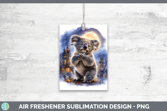 Koala Air Freshener Safari Haunted Hallo Grafika Rękodzieła Przez Enliven Designs