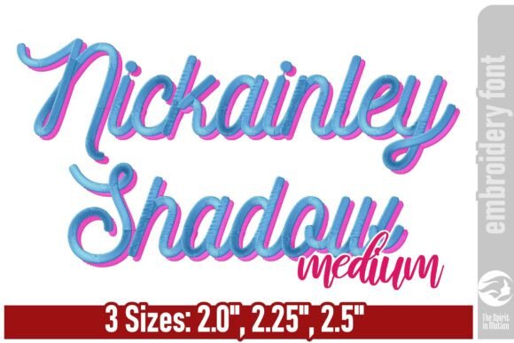 Nickainley Shadow Embroidery Font - M Polices de Broderie Design de Broderie Par TheSpiritInMotion