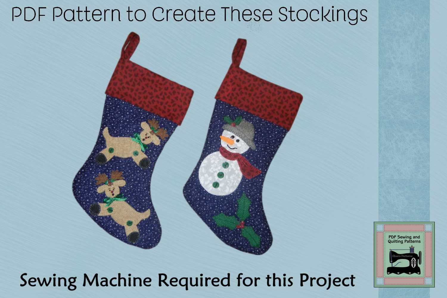 PDF Pattern Snowman & Reindeer Stocking