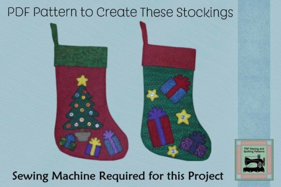 PDF Pattern for Tree & Gifts Stockings