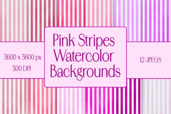 Pink Watercolor Stripes Backgrounds