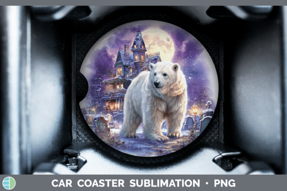Polar Bear Car Coaster Safari Haunted Ha Graphic Crafts By Enliven Designs