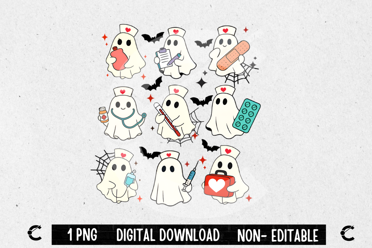 Silly Goose Nurse Halloween Spooky Ghost Graphic by Crimson Rain ...