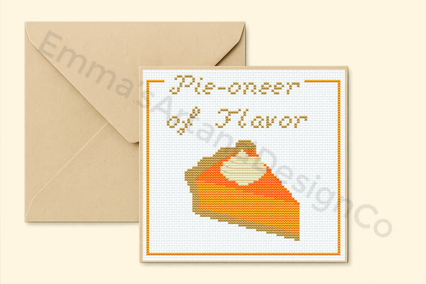 Thanksgiving Card Cross Stitch Pattern