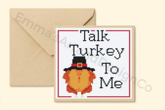 Thanksgiving Card Cross Stitch Pattern
