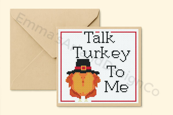 Thanksgiving Card Cross Stitch Pattern