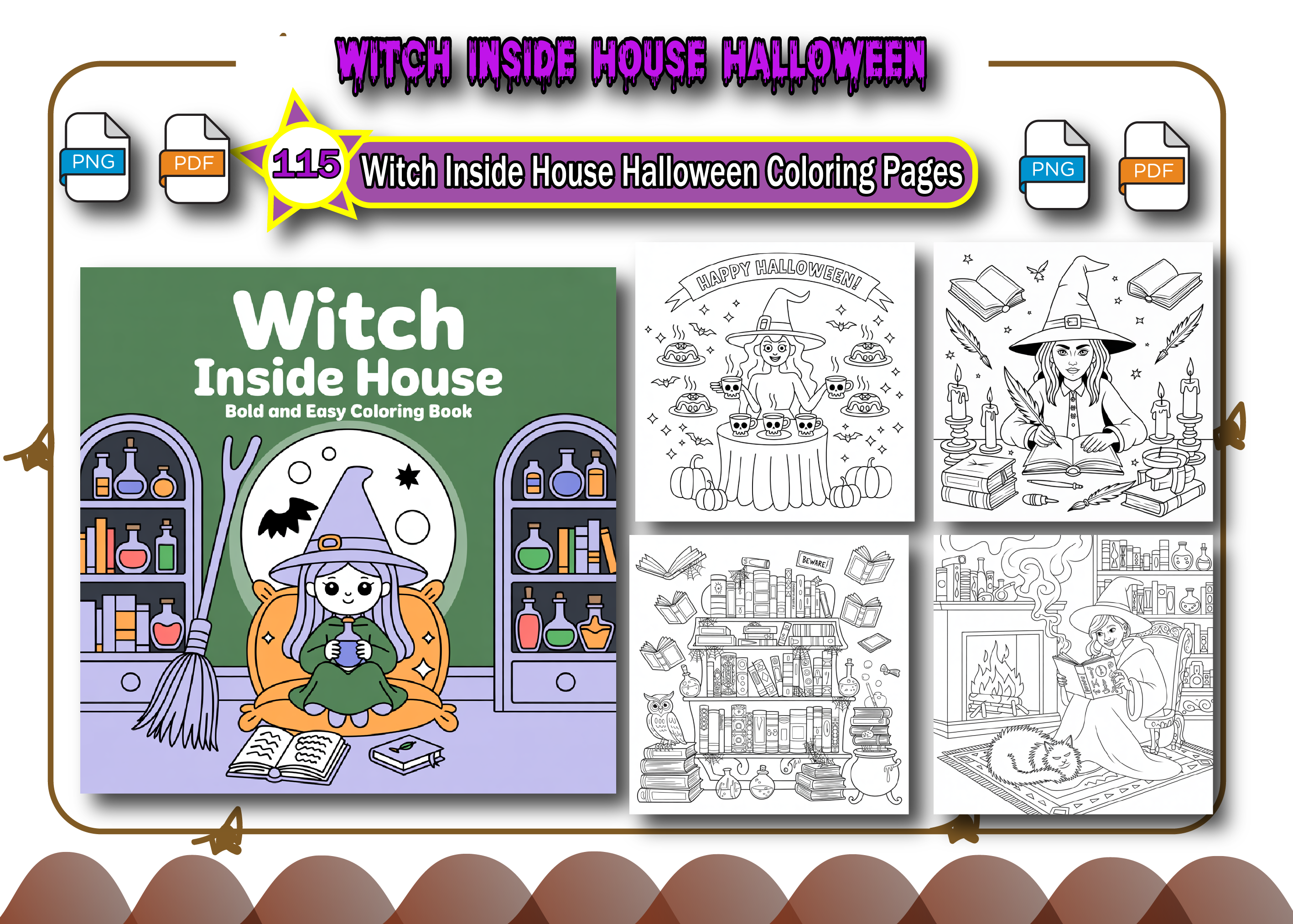 Witch House Halloween Coloring Pages