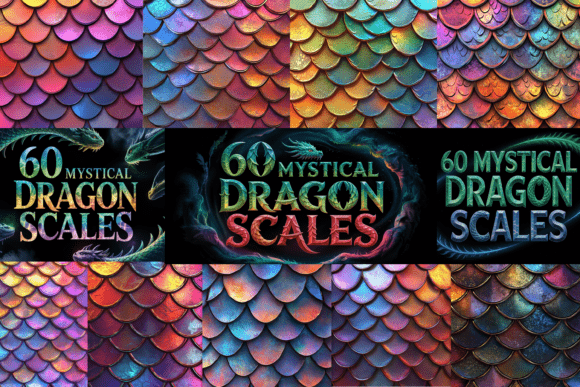 60 Mystical Dragon Scales Textures Bundle