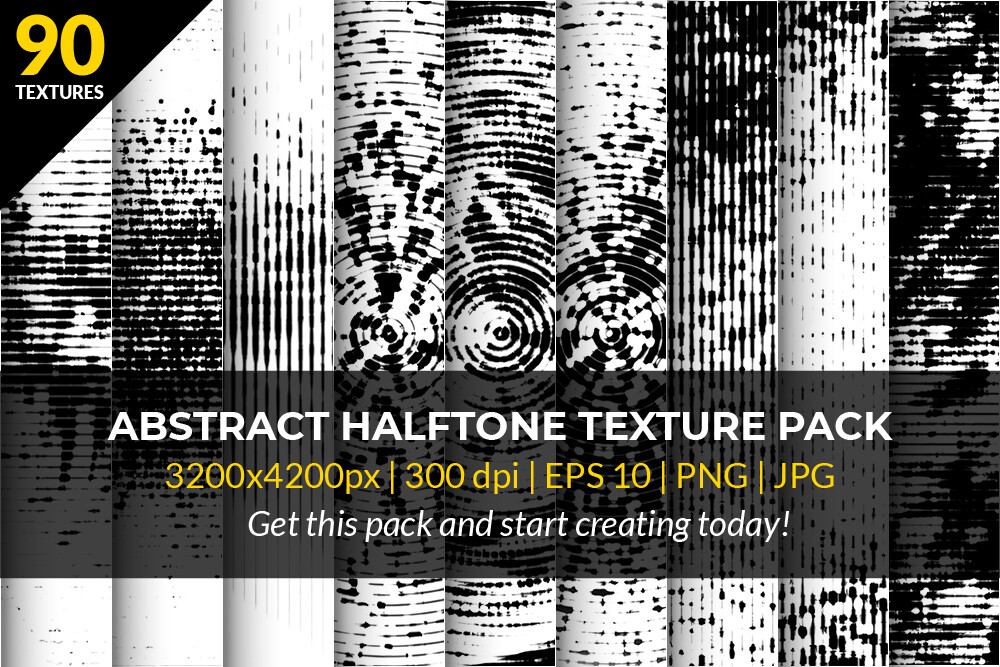 90 Abstract Halftone Texture Pack