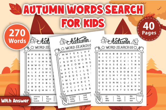 Autumn Word Search for Kids