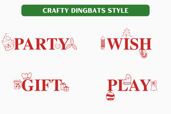 Christmas Dingbat Font PNG with transparent background - Preview 2