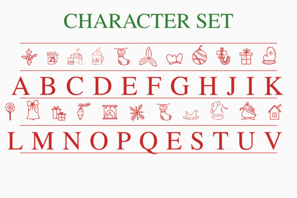 Christmas Dingbat Font PNG with transparent background - Preview 6