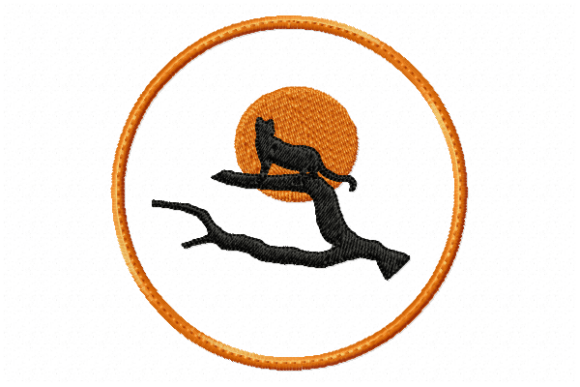 Coaster Cat Halloween in the Hoop Embroidery Design