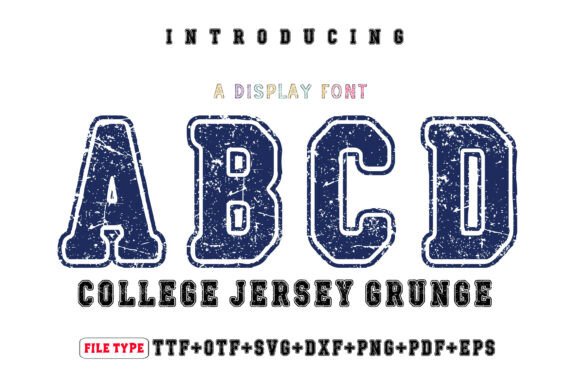 College Jersey Grunge Font - Preview 1