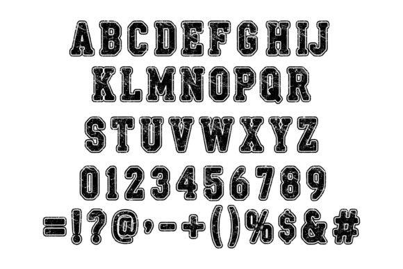 College Jersey Grunge Font - Preview 3