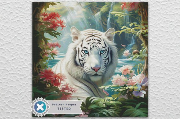 Cross Stitch Pattern PDF White Tiger