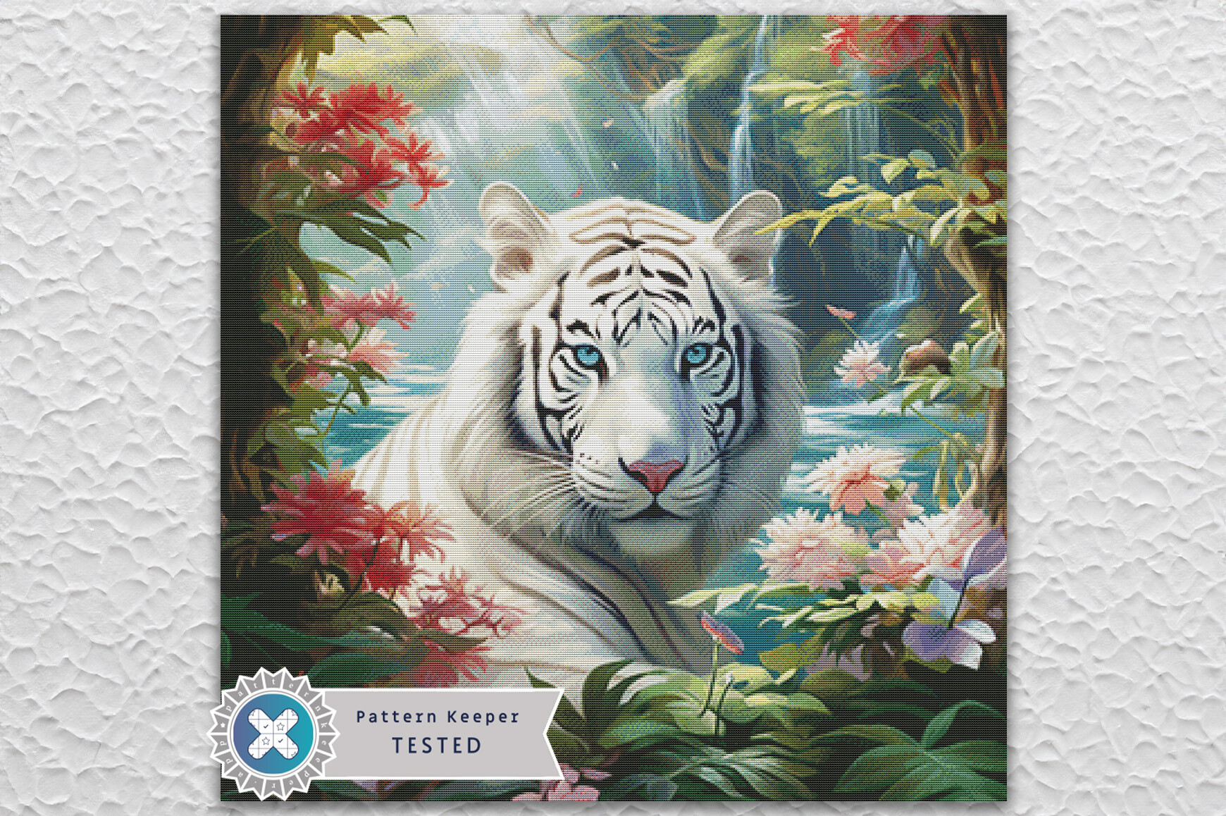Cross Stitch Pattern PDF White Tiger